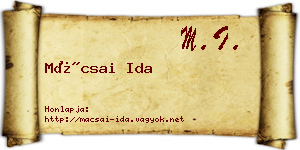 Mácsai Ida névjegykártya