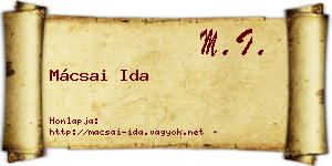 Mácsai Ida névjegykártya