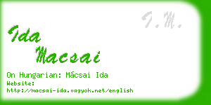 ida macsai business card